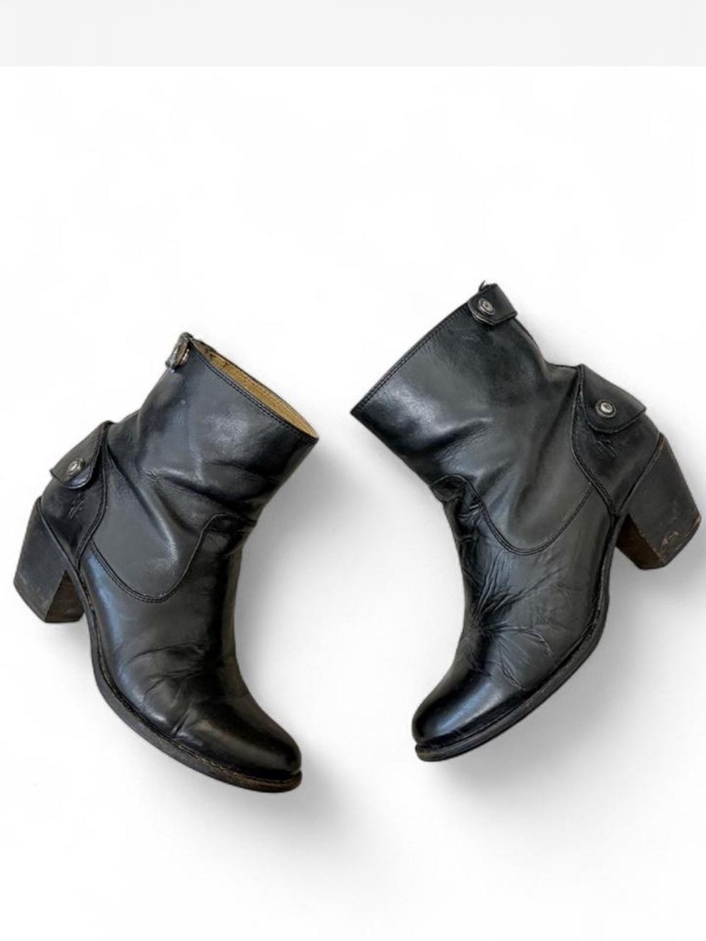 Black Frye Leather Ankle Boots - Women's Classic Pull-On Made in Mexico